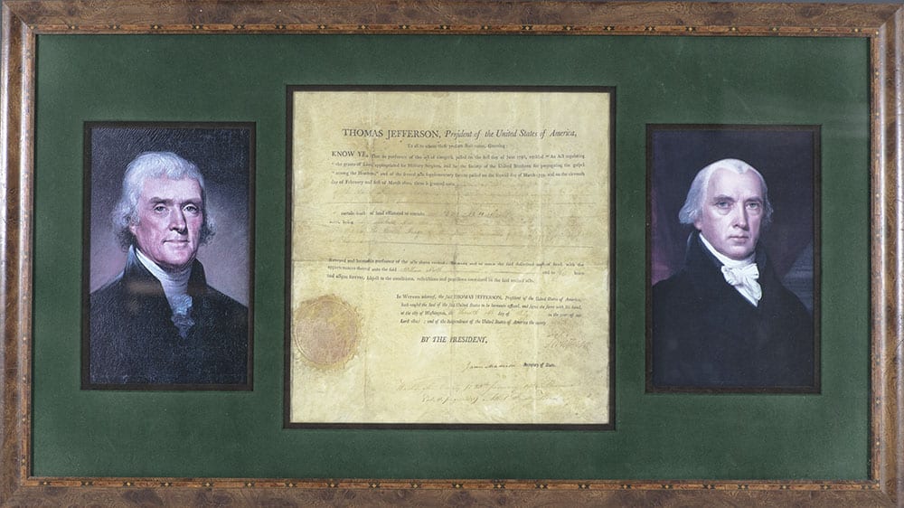 Thomas Jefferson and James Madison Autograph Military Document Signed.