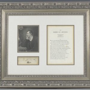 Lord Byron Autograph Note Signed