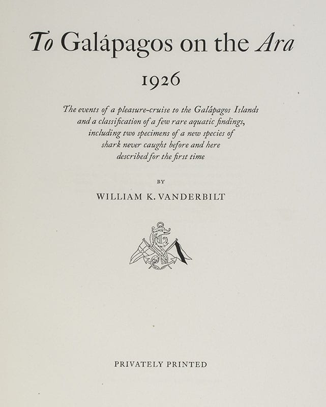 To Galápagos on the Ara 1926: The Events of a Pleasure-Cruise to the Galapagos Islands