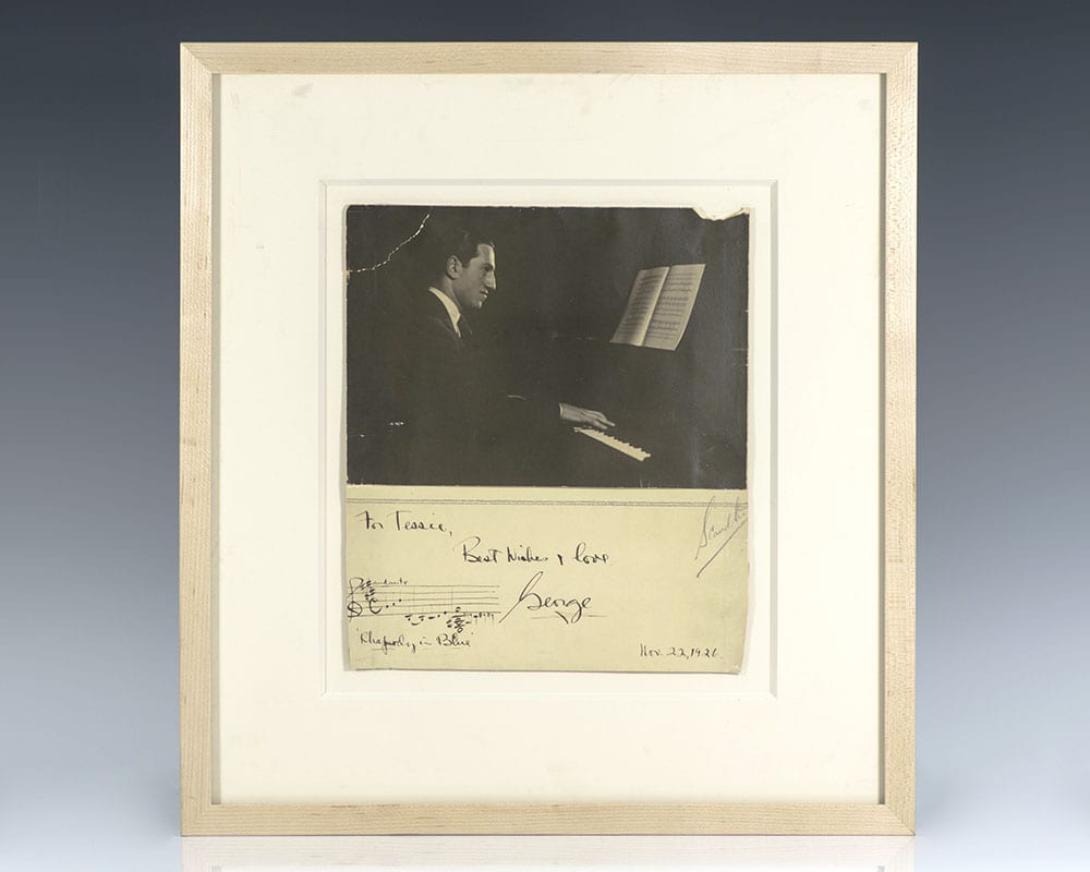 George Gershwin Rhapsody in Blue Musical Quotation Signed.