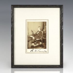 Ralph Waldo Emerson Albumen Photograph Signed.