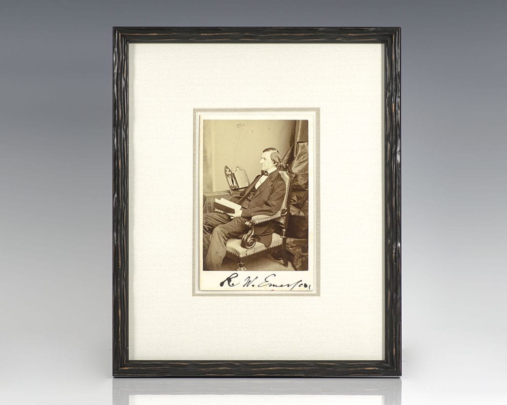 Ralph Waldo Emerson Albumen Photograph Signed.