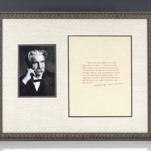 Albert Schweitzer Autograph Quote Signed.