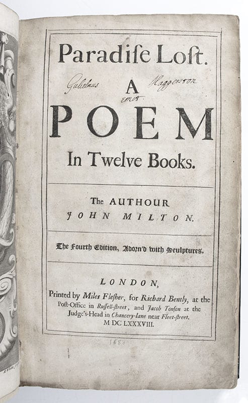 Paradise Lost: A Poem in Twelve Books