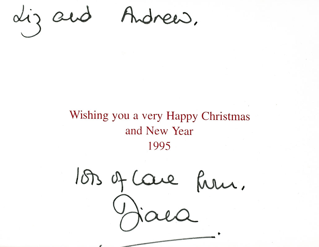 Princess Diana Signed Christmas Card