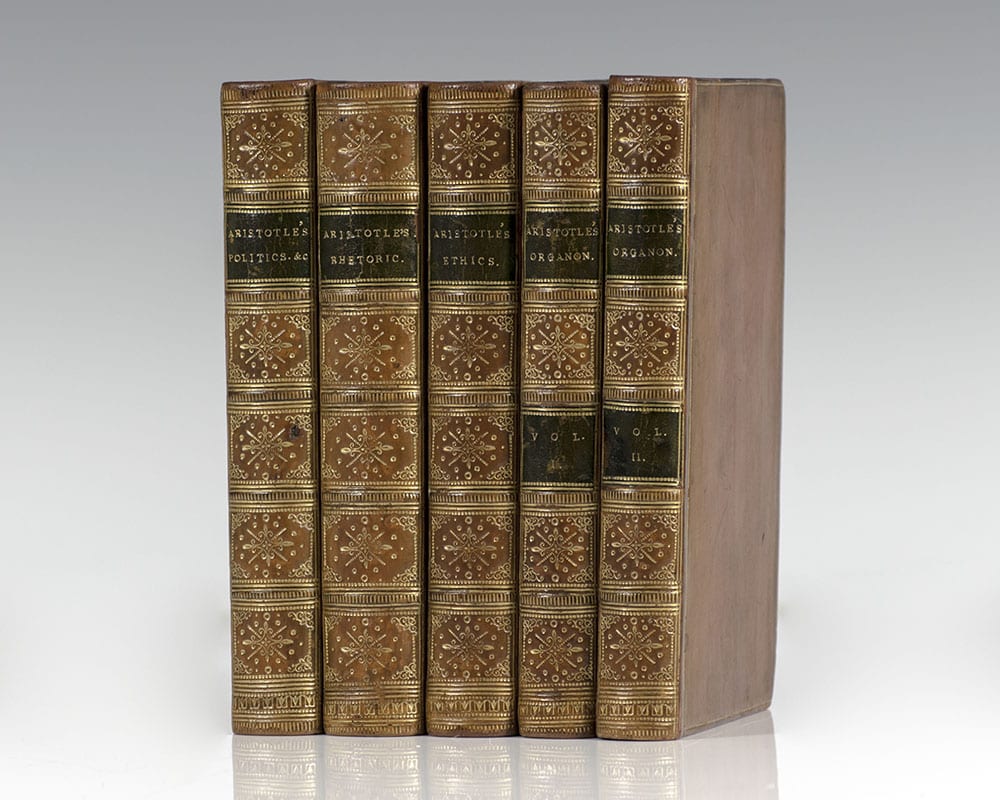 Aristotle’s Politics and Economics; Treatise on Rhetoric; Nicomachean Ethics; Organon, or Logical Treatises.