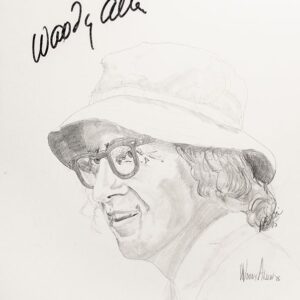 Woody Allen Signed Sketch.