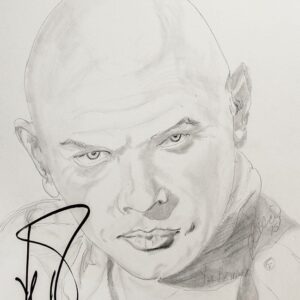 Yul Brynner Signed P.B. Socci Sketch.