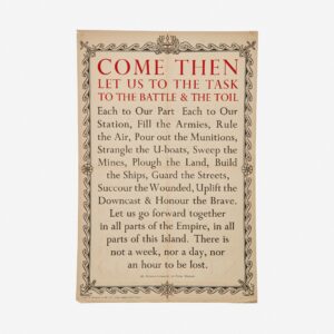 Winston S. Churchill "Blood, Toil, Tears and Sweat" Address Broadside.