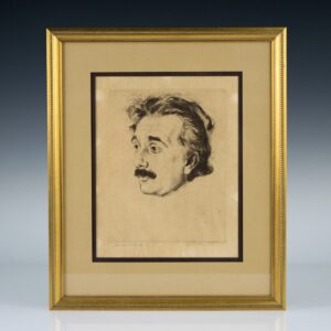 Albert Einstein Signed Etching.