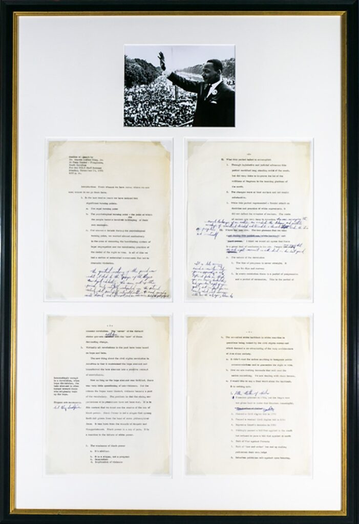 Martin Luther King Hand Corrected Speech.