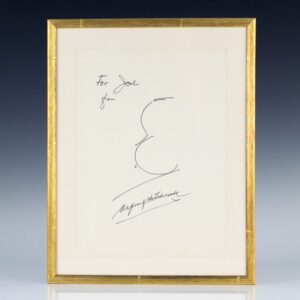 Alfred Hitchcock Signed Self-Portrait.