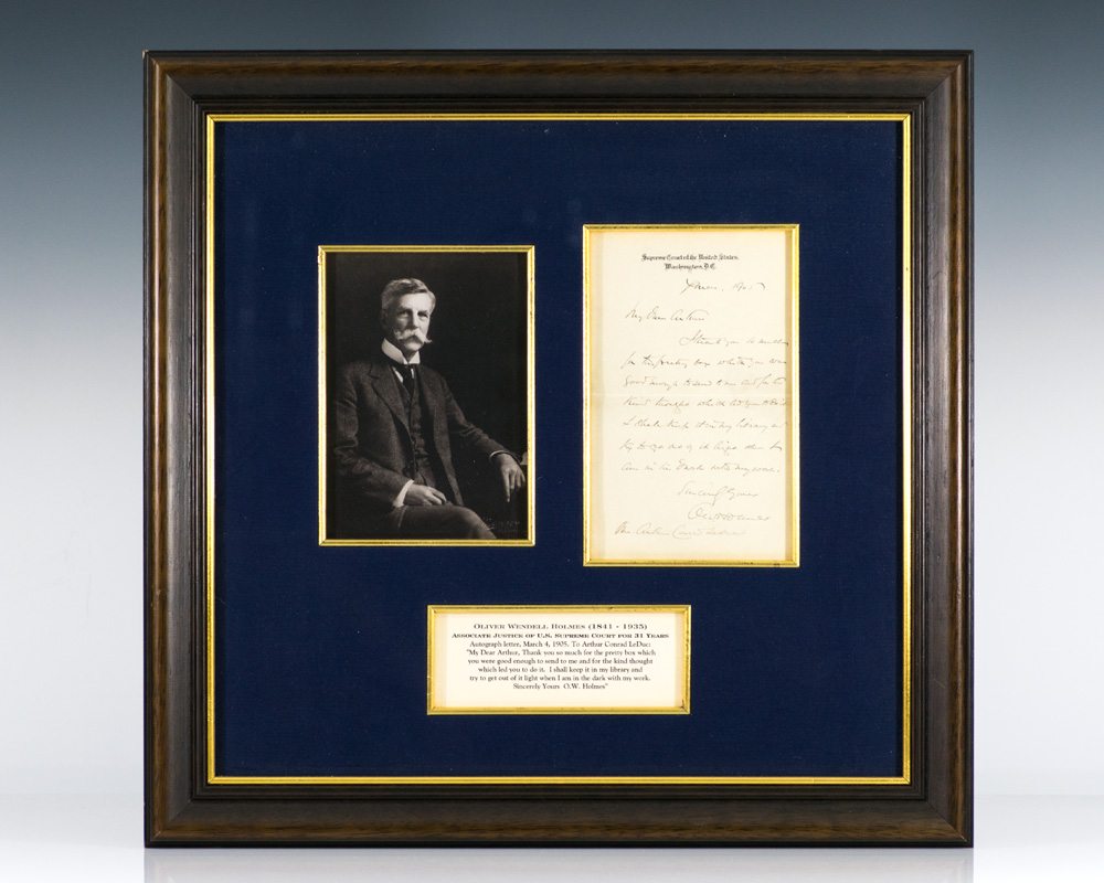Oliver Wendell Holmes Autograph Letter Signed.