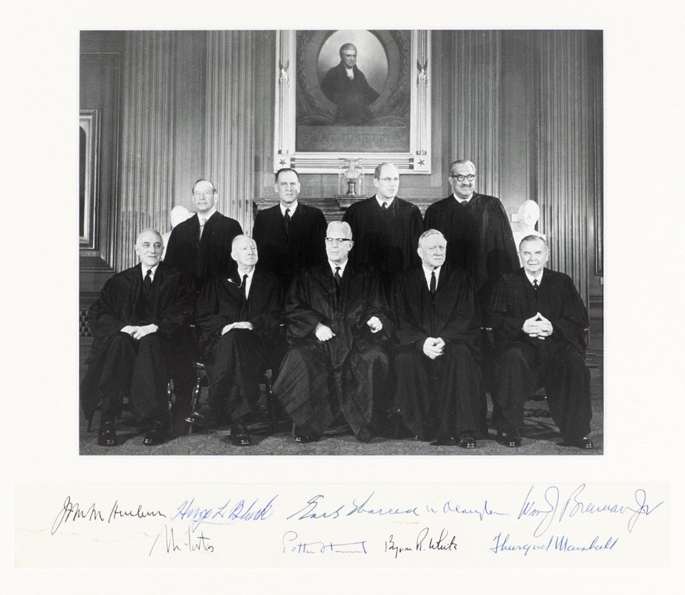 Warren Court Signed Photograph.