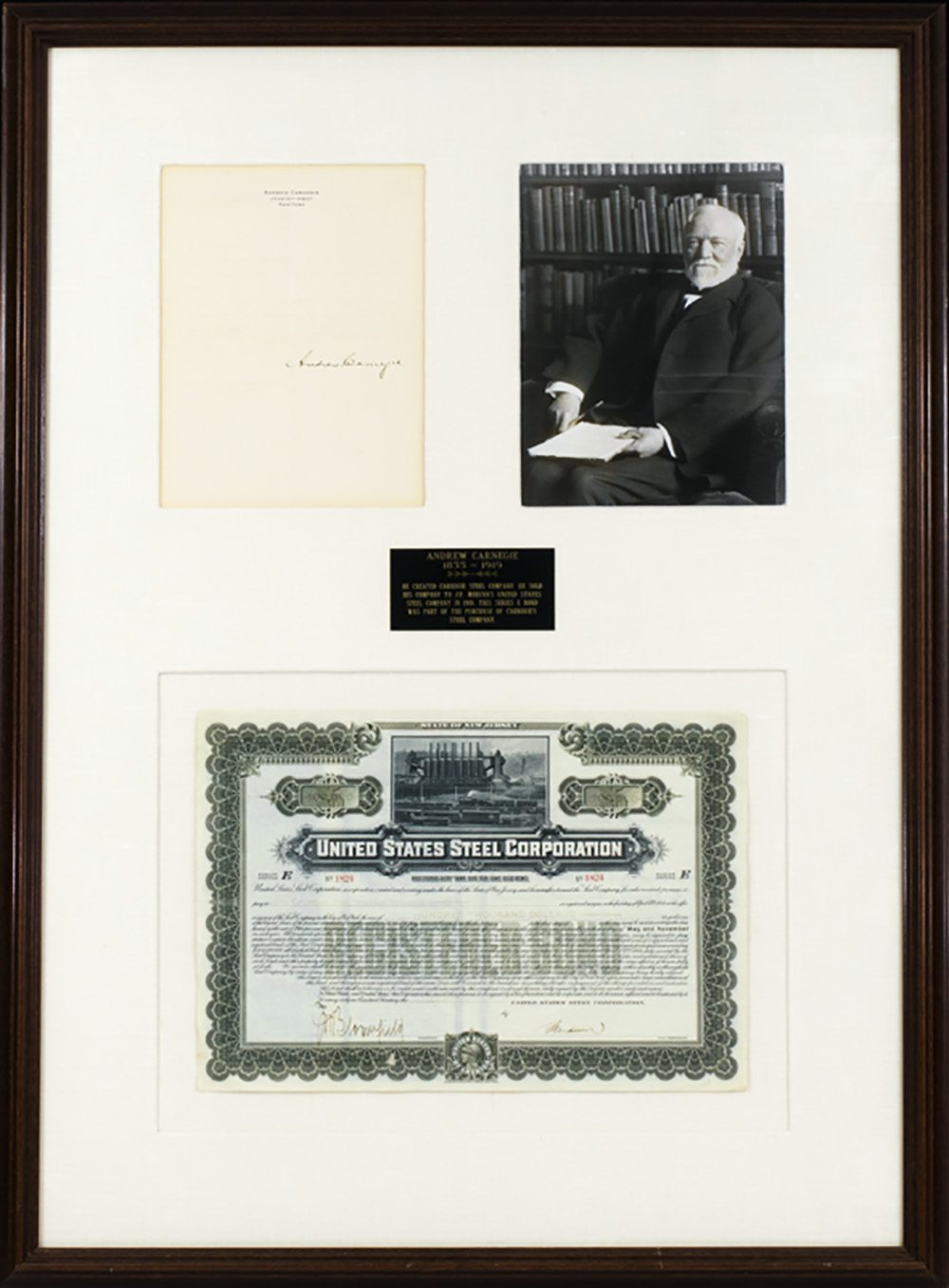 Andrew Carnegie Autographed Signed Letter.