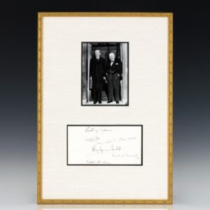 Winston S. and Clementine Churchill and Anthony Eden Signed Guestbook.