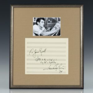 Leonard Bernstein Signed Quote.