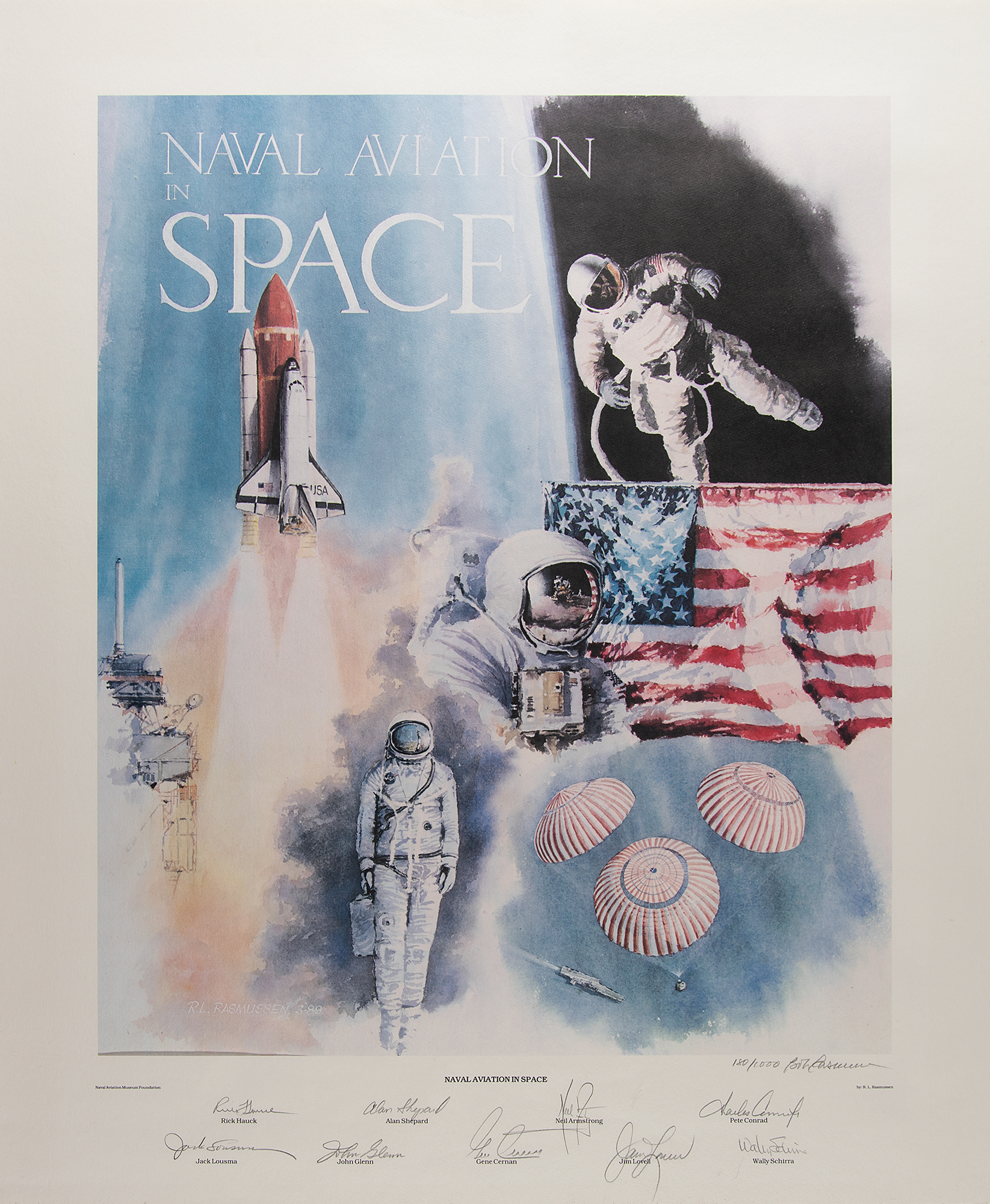 Naval Aviation in Space Signed Print.