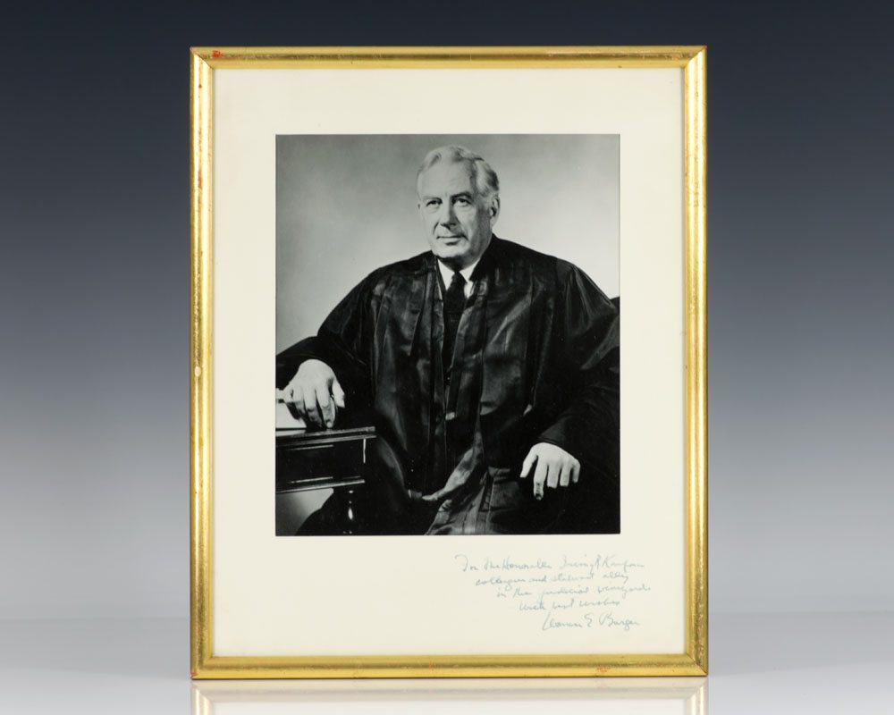 Warren E. Burger Signed Photograph.