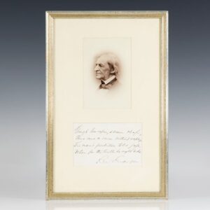 Ralph Waldo Emerson Quatrain Signed.