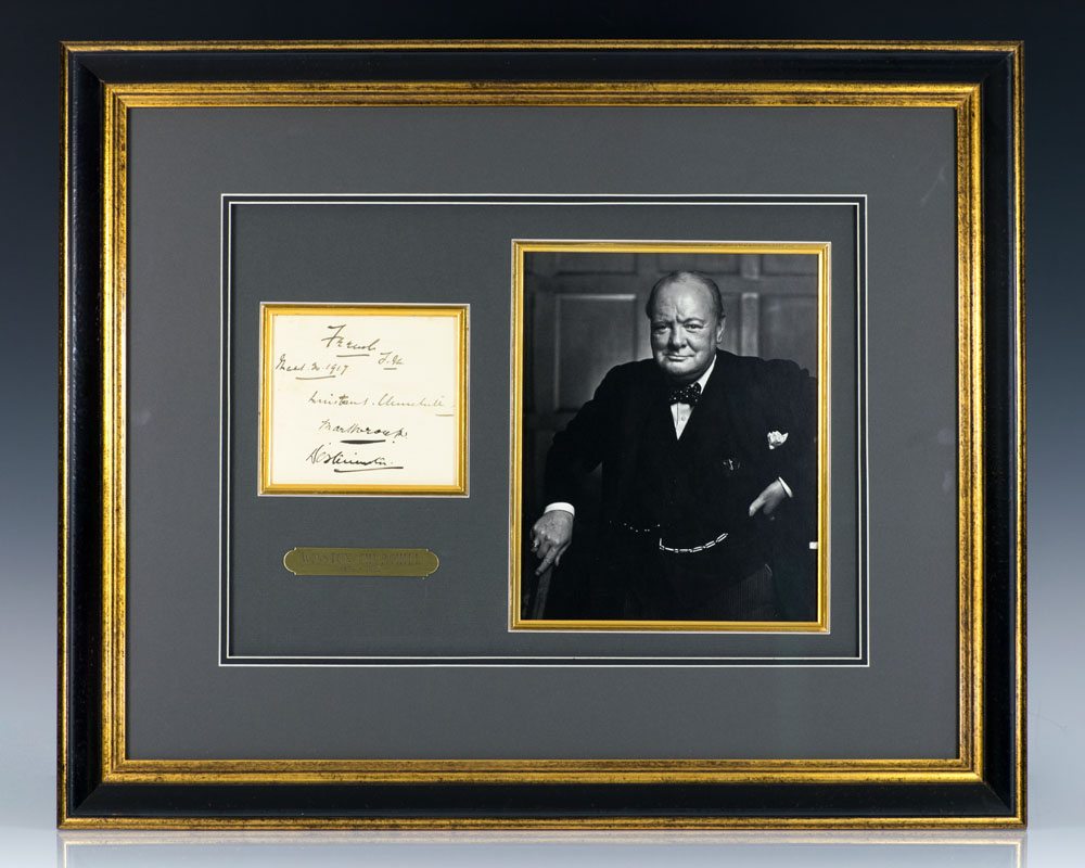 Autograph Album Leaf Signed by Winston S. Churchill.
