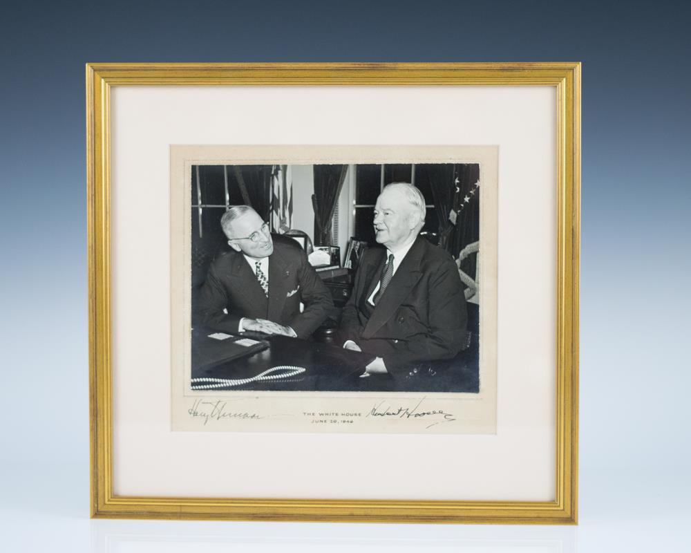 Signed Photograph of Presidents Herbert Hoover & Harry S. Truman.