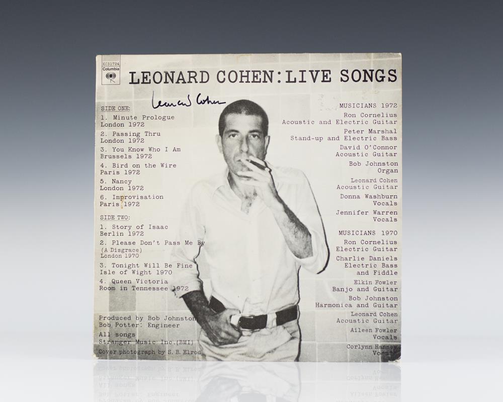 Leonard Cohen: Live Songs.