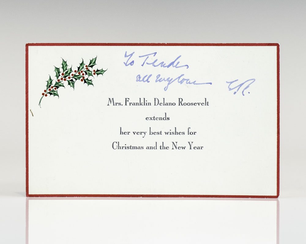 Eleanor Roosevelt Signed Christmas Card.