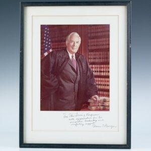 Warren E. Burger Signed Photograph.