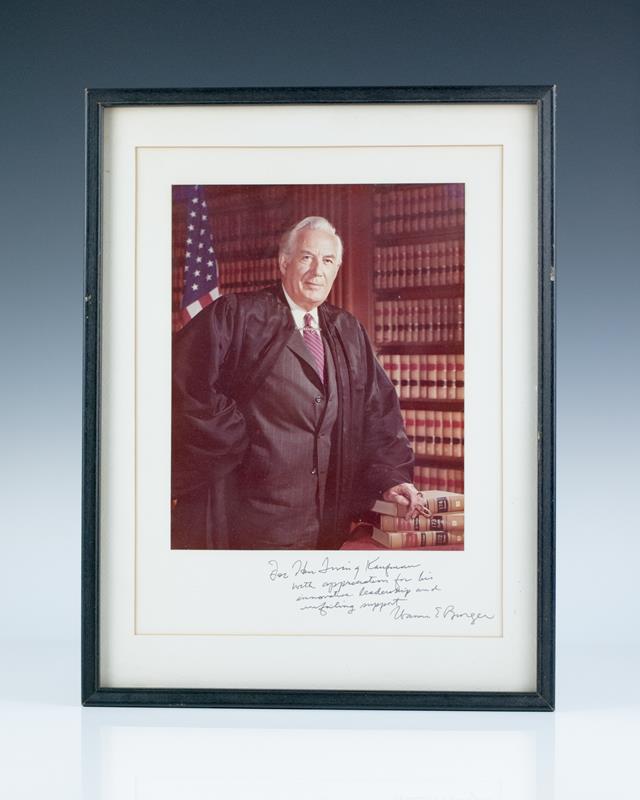Warren E. Burger Signed Photograph.