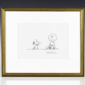 Original Drawing of Charlie Brown and Snoopy by Charles M. Schulz.