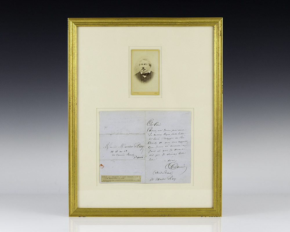 Alexander Dumas Autograph Letter Signed.