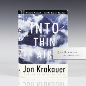 Into Thin Air: A Personal Account of the Mount Everest Disaster.