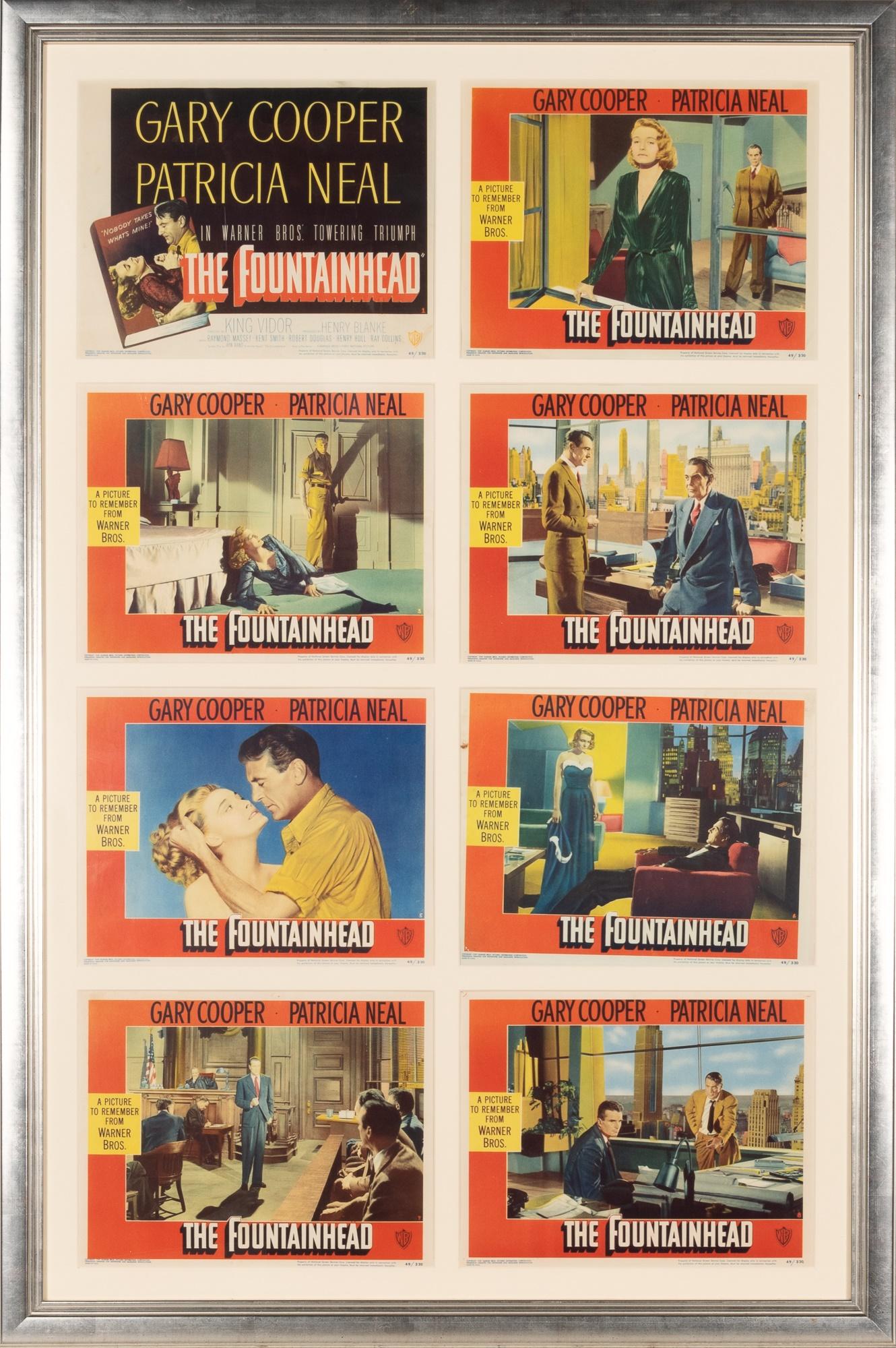 The Fountainhead Warner Brothers Pictures Original 1949 Lobby Card Collection.
