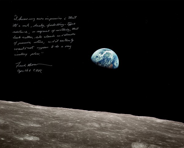 Frank Borman Signed 'Earthrise' Photograph.