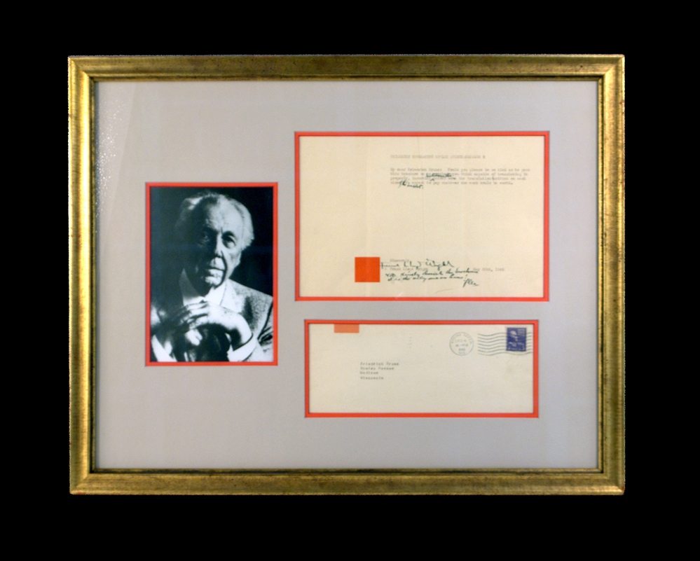 Frank Lloyd Wright Autographed Letter.