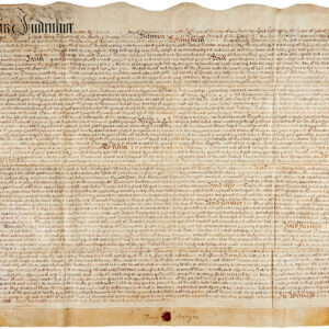 Isaac Newton Manuscript Land Indenture Signed.