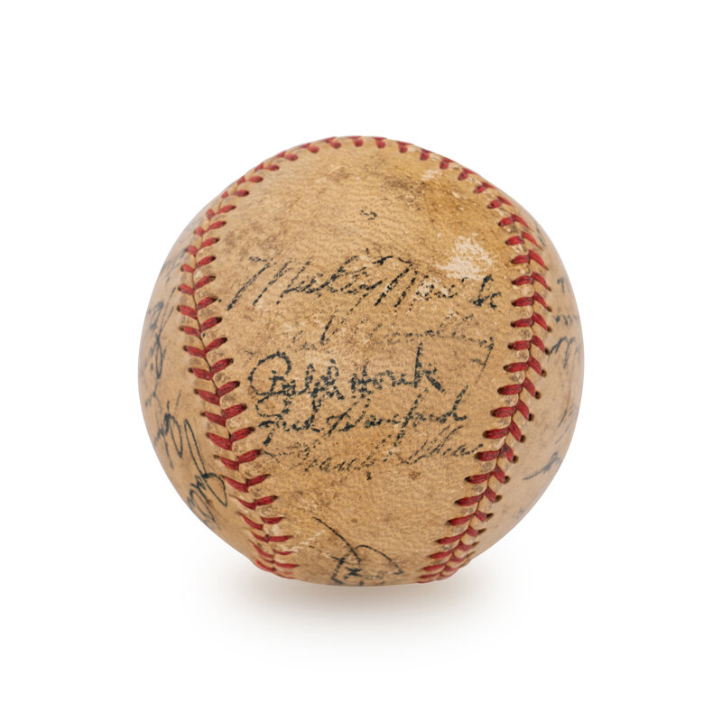 Ball signed by professional baseball players