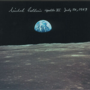 Michael Collins Signed Earthrise Photograph.