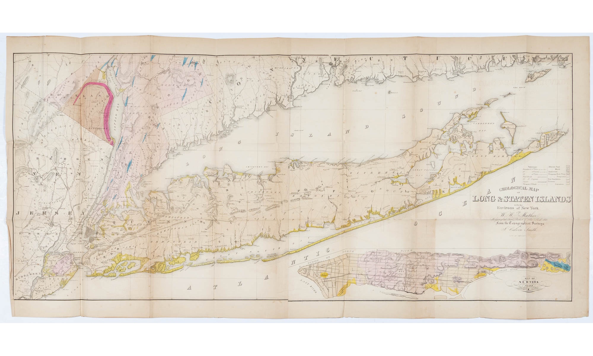 Geological Map of Long & Staten Islands with the Environs of New York From the Topographical Surveys of J. Calvin Smith.