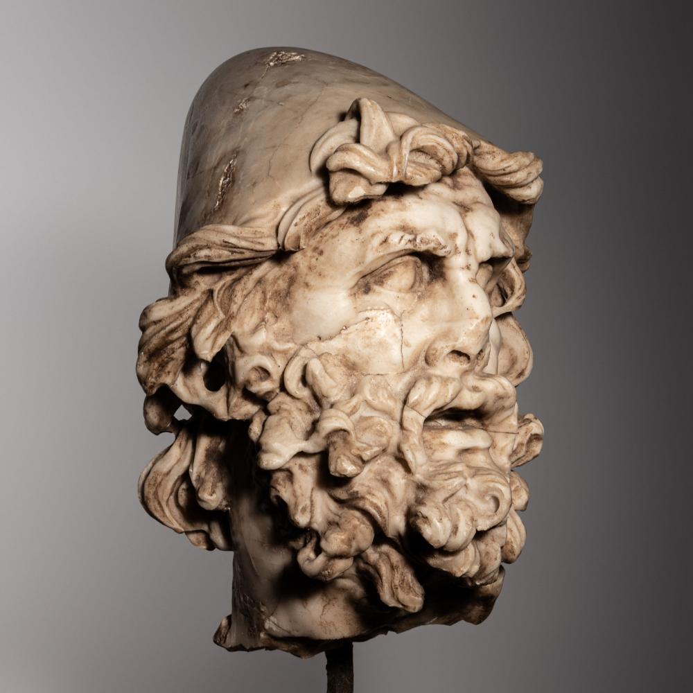 Marble head sculpture
