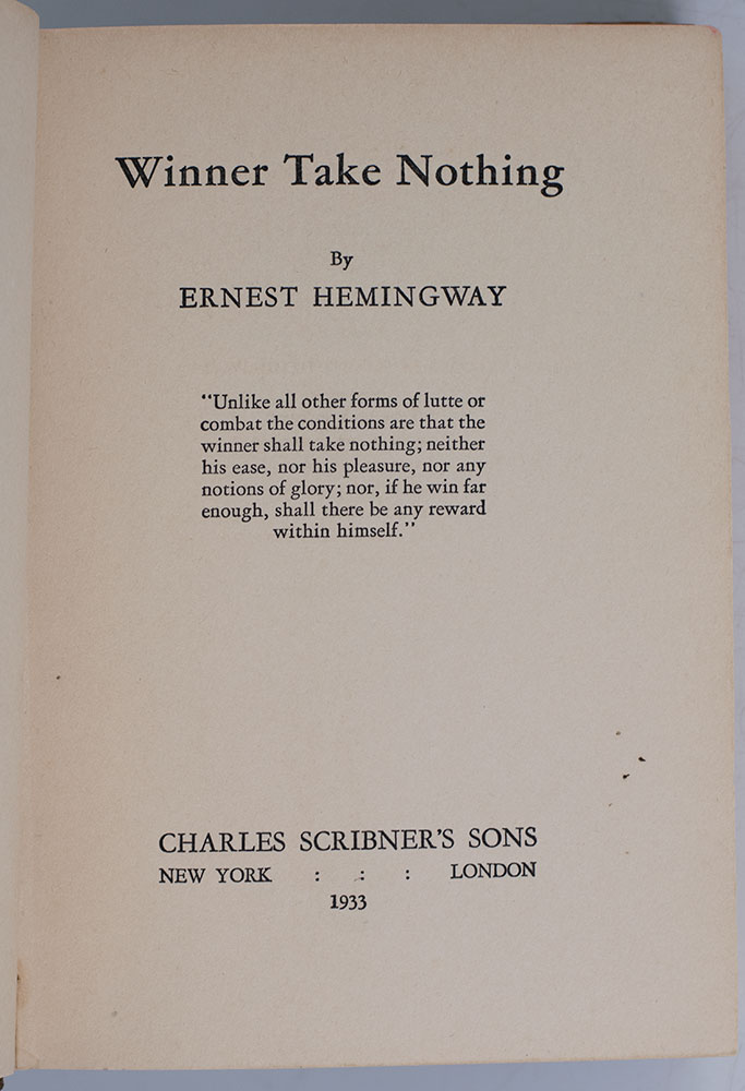 Winner Take Nothing.