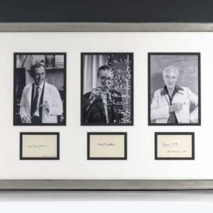 James D. Watson, Francis Crick and Maurice Wilkins Autographs.
