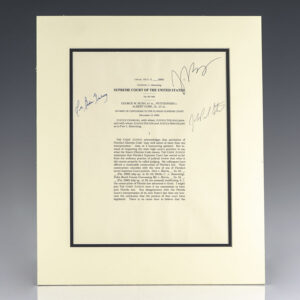 Bush v. Gore United States Supreme Court Ruling Signed Document Page.