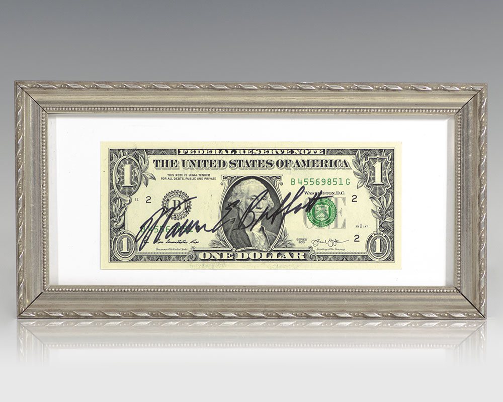 Warren Buffett Signed Dollar Bill.
