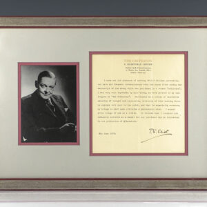 T.S. Eliot Typed Letter Signed.