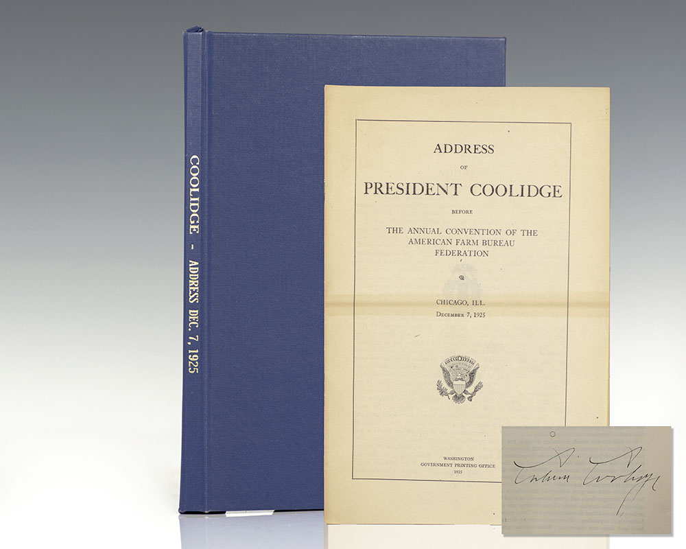 Address of President Coolidge before the Annual Convention of the American Farm Bureau Federation.