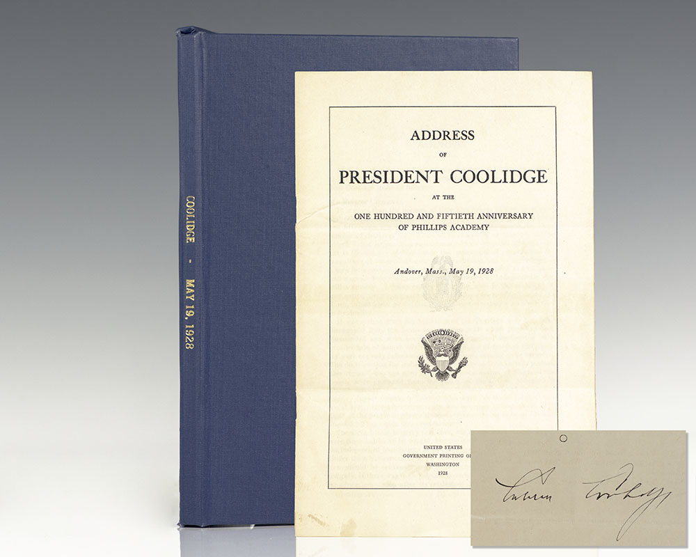 Address of President Coolidge at the One Hundred and Fiftieth Anniversary of Phillips Academy.