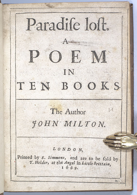 Paradise Lost: A Poem in Ten Books.