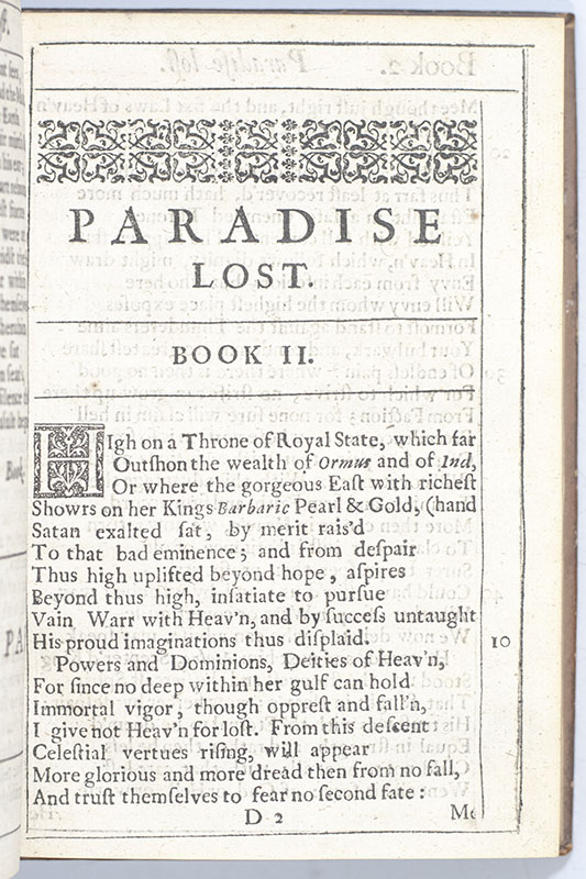 Paradise Lost: A Poem in Ten Books.